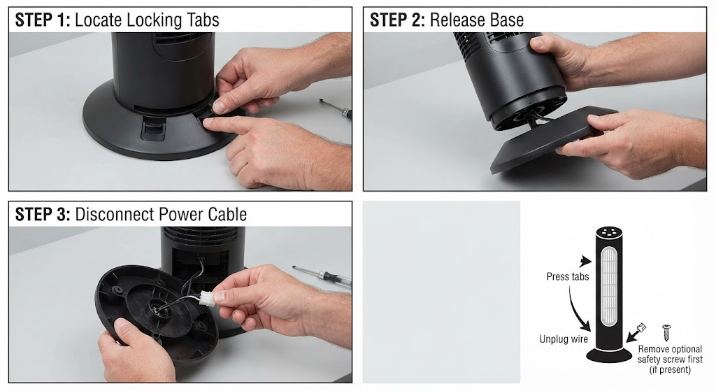 how to open a Comfort Zone Tower Fan Model CZTFR1BK