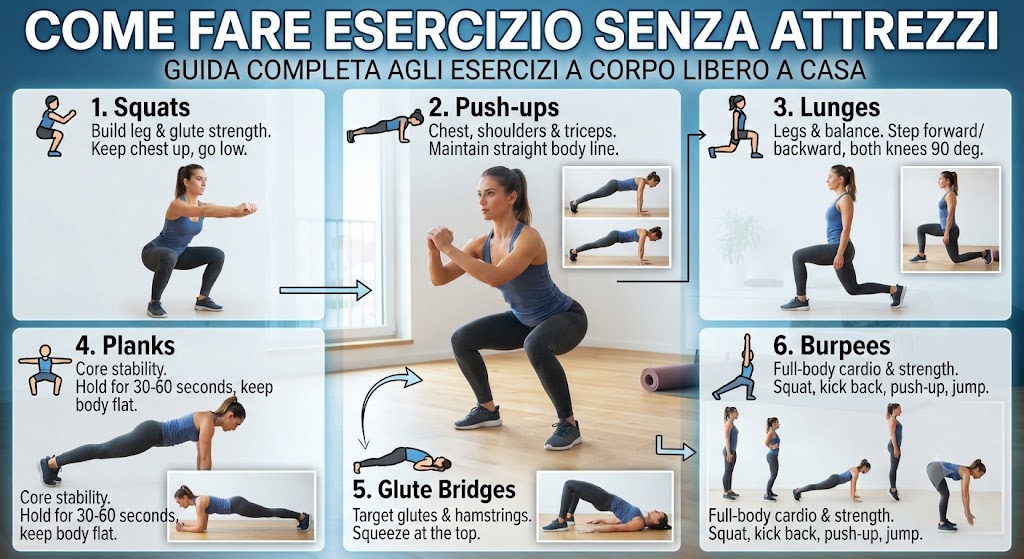 come fare esercizio senza attrezzi​